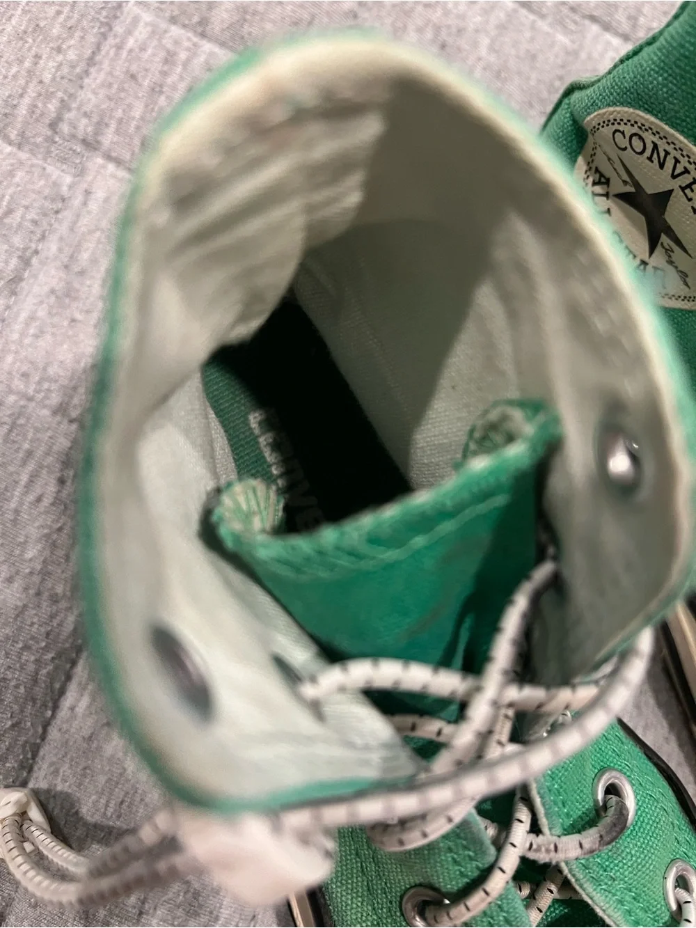 Converse Kids Green High-Top Canvas Sneakers with White Accents
